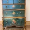A vintage chest of drawers.