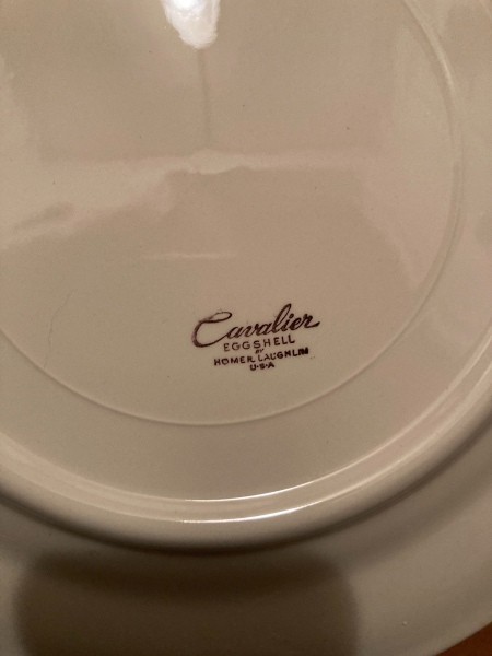 The marking on the back of a piece of china.