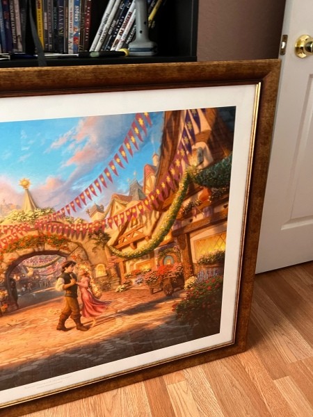 The right side of a framed print.