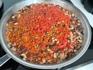 A pan of Lentil Bolognese