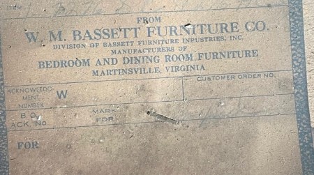 Information on W. M. Bassett Chairs?