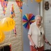 A woman celebrating her 100th birthday.