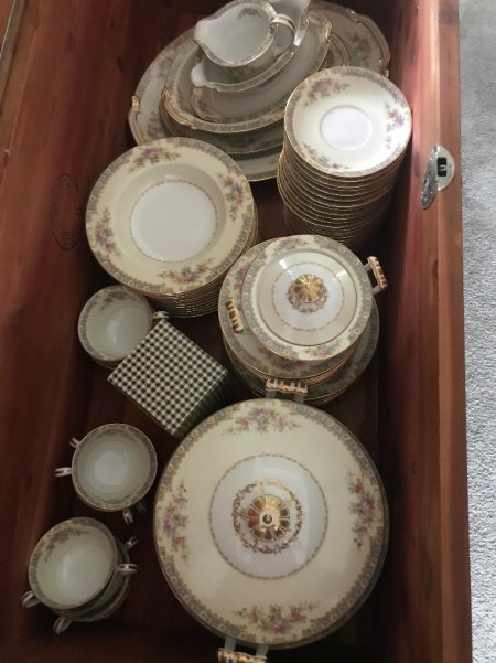 A china collection.