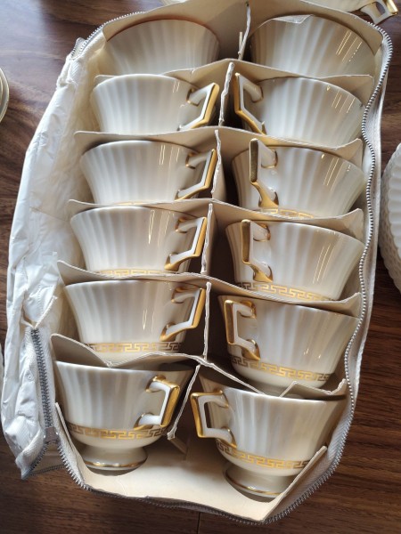 A set of china cups.