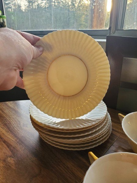 A set of china plates.