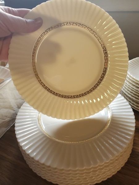 A set of china plates.