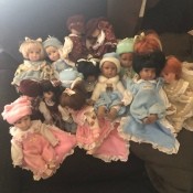 A collection of porcelain dolls.