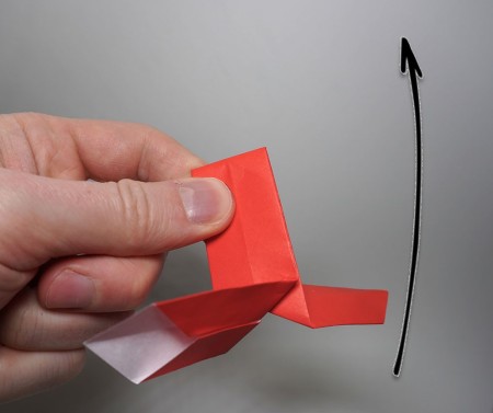 The finished origami twirly-copter.