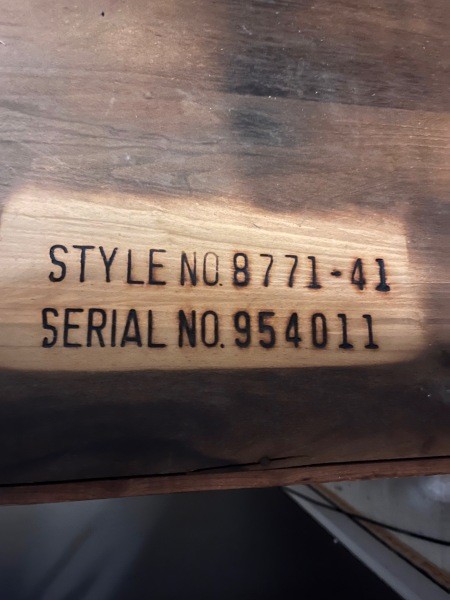 The numbers on a cedar chest.