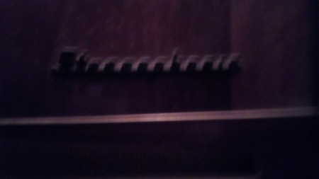 The label on a vintage stereo.