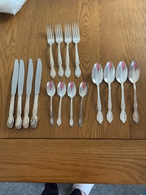 A set of silver cutlery.