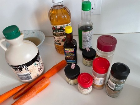 Ingredients for Carrot Dogs
