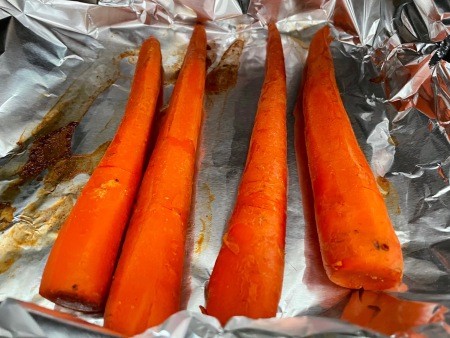 The baked or grilled carrots.