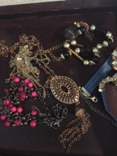 A collection of old jewelry.