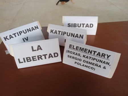 The completed name tags.