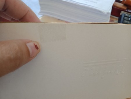 Folding the cardstock.