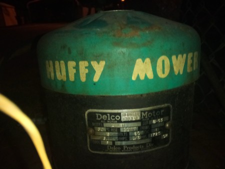 A close up of the serial numbers on a lawn mower.