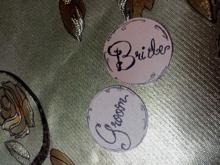 Labels that say "Bride" and "Groom"