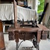 An old treadle sewing machine.