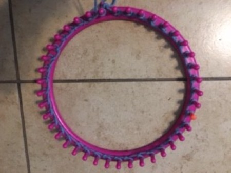 Starting the loom bag.