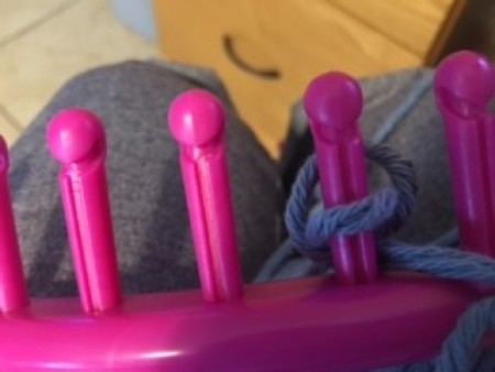 Starting the loom bag.