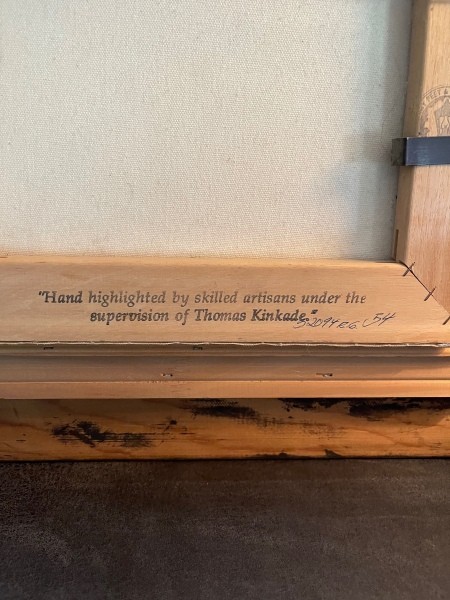 Printing on the back of the artwork.