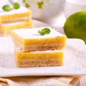 A plate of lime bars.