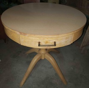 A small round table.