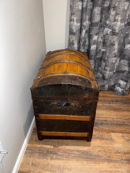 An antique domed chest.
