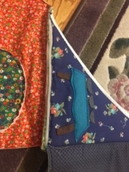 Assembling the fabric playhouse.