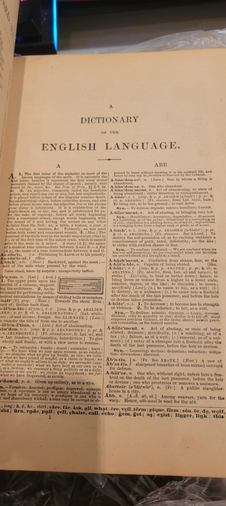 A page in the pictorial dictionary.