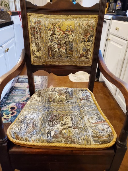 A decorative chair.
