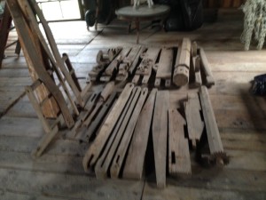 A collection of pieces from a crate.