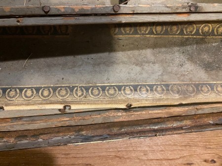 Close up of the steamer trunk.