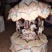 A decorative carousel music box.