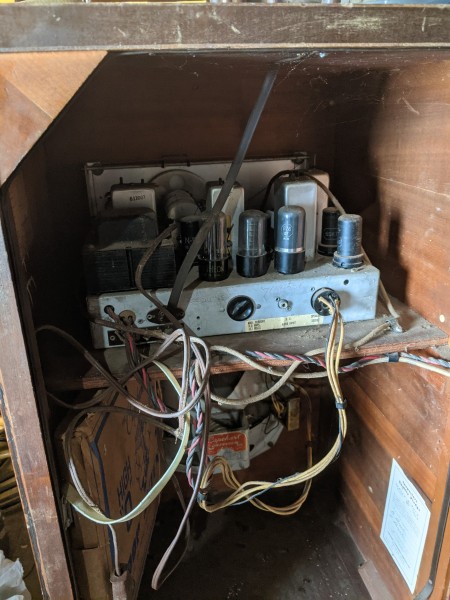 The inside of the console.