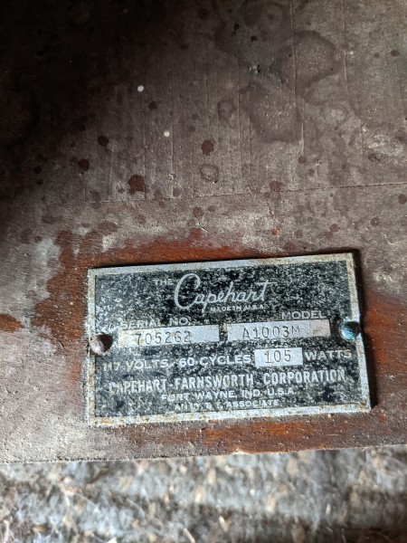 The serial number on the back of the console.