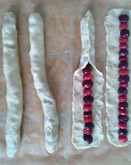 Making cherry tubes.