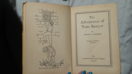 The title page of "The Adventures of Tom Sawyer"