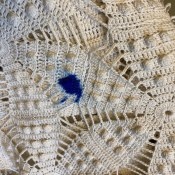 Ink Stain on Antique Crocheted Bedspread?