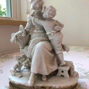 A figurine of a woman and child.