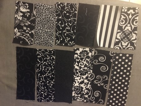 The cut strips of fabric