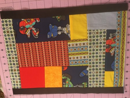 The completed patchwork fabric.