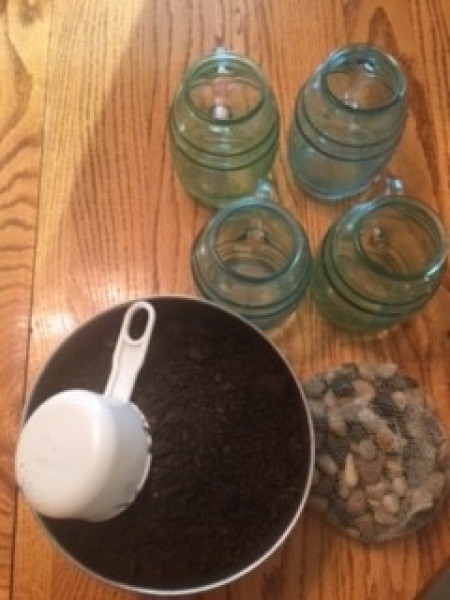 Supplies for a Canning Jar Herb Garden