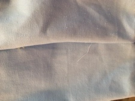 The inside of the patchwork pouch.