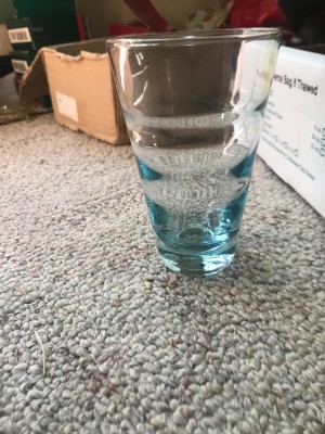 A drinking glass.