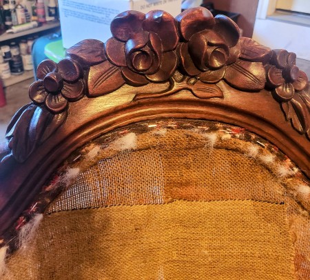 Close up of the decorative carved back.