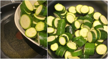 The cut zucchini before cooking.