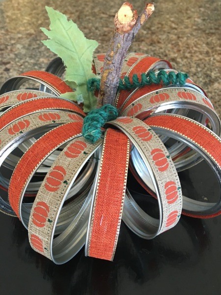 The completed canning jar pumpkin.