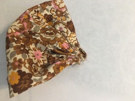 Gathering the fabric.